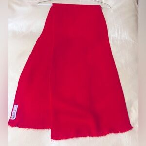 Red fine wool Scarf. Unisex.
